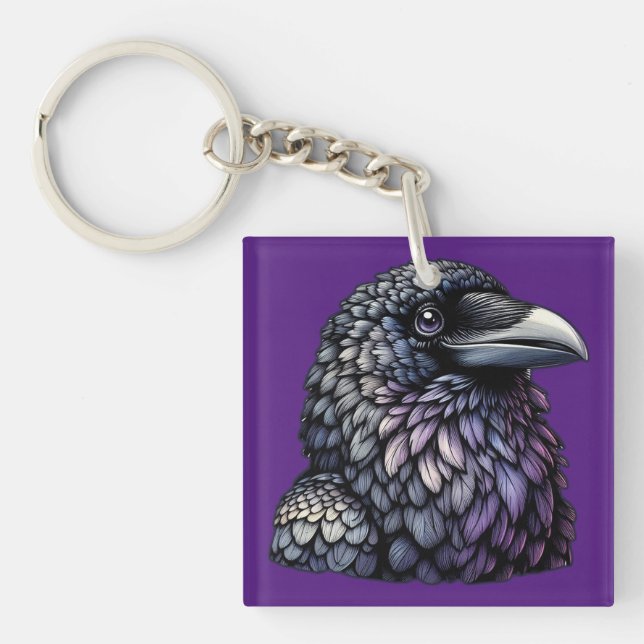 Mystic Raven Art Key Ring (Front)