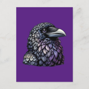Mystic Raven Art Postcard