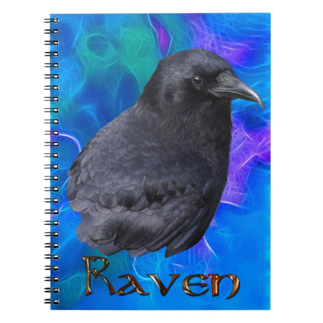 Mystic Raven Portrait Celtic Pagan Art Notebook (Front)
