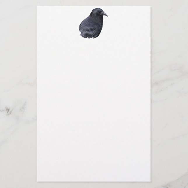 Mystic Raven Portrait Celtic Pagan Art Stationery (Front)