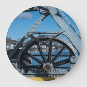 Mystic River Bascule Bridge – Historic Mystic Conn Large Clock