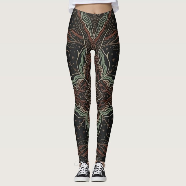 Mystic Roots Symmetrical Leggings (Front)