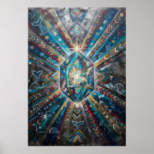 Mystic Sacred Geometry Boho Mandala Art Poster