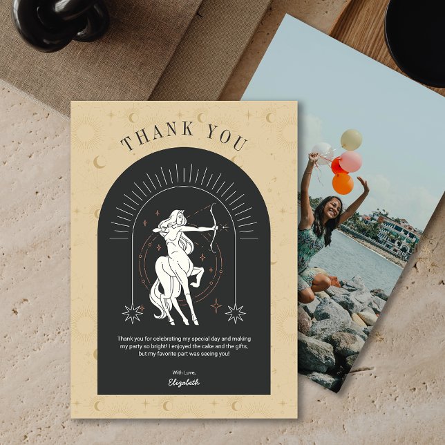 Mystic Sagittarius Zodiac Arch Thank You Card (Mystic Sagittarius Zodiac Arch Thank You Card)
