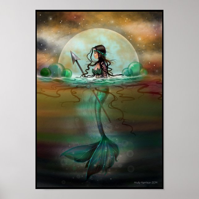 Mystic Sea Mermaid Fantasy Art Poster (Front)