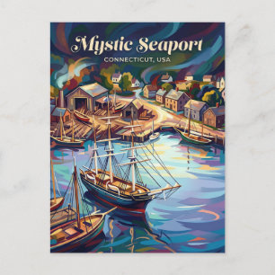 Mystic Seaport Connecticut Postcard