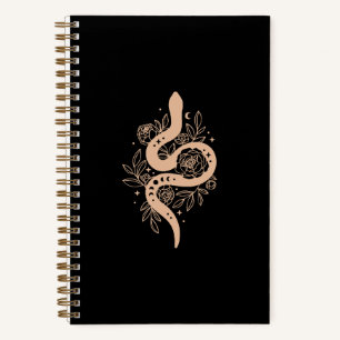 Mystic Serpent Journal Black & Rose Lined Note