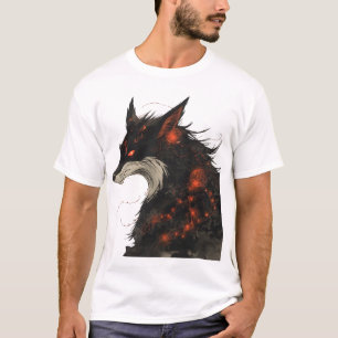 Mystic Shadow Fox Graphic T-Shirt - Fantasy Dark A