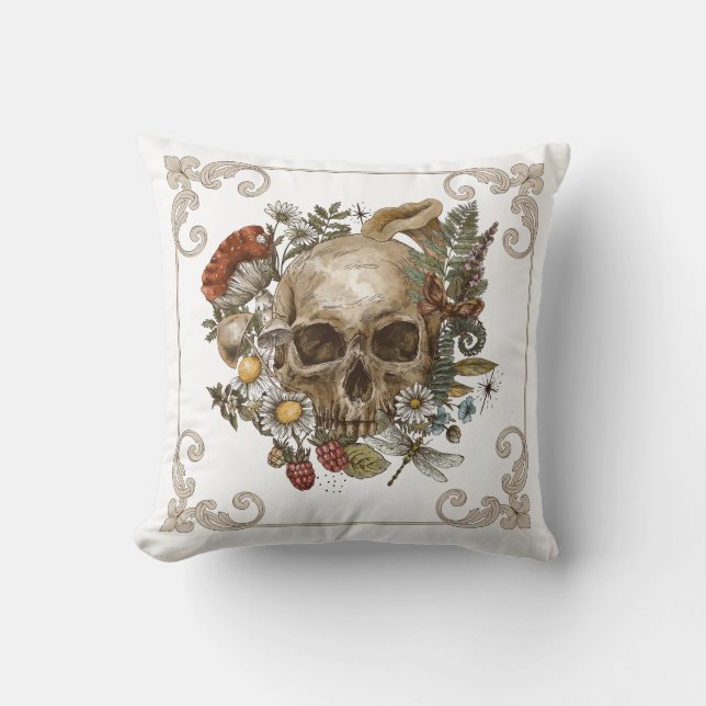 Mystic Skull Vintage Cushion (Front)