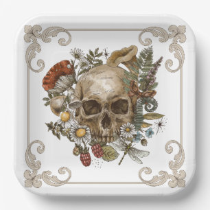 Mystic Skull Vintage Paper Plate