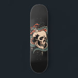 Mystic Snake Skull Illustration Gothic Cool Black Skateboard<br><div class="desc">This cool skateboard featuring skull & snake illustration would make a wonderful gift for skull lover!</div>