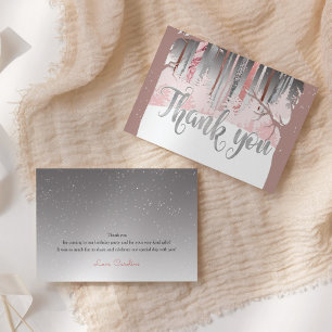 Mystic Snow Wood Winter Trees Muted Colours Thank You Card