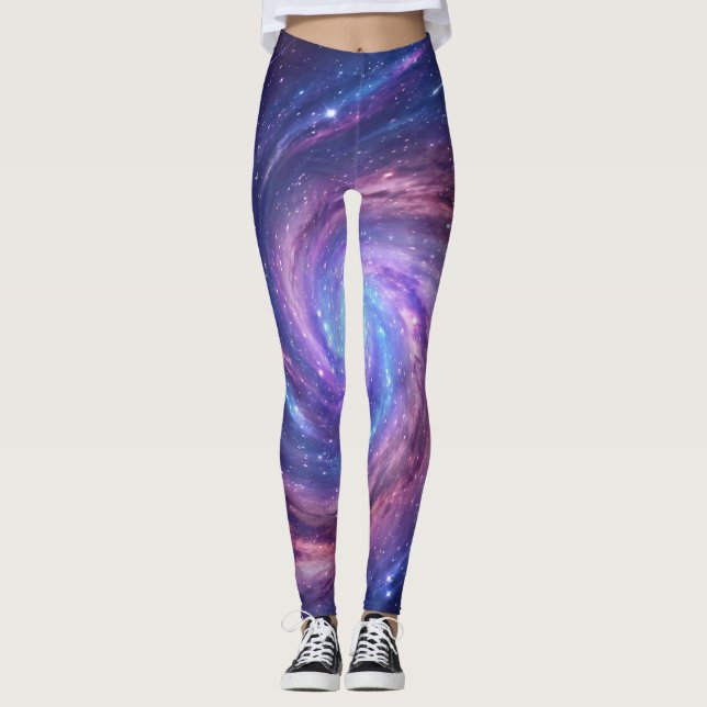 Mystic Spiral Galaxy Vortex Leggings (Front)