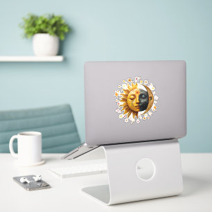 Mystic Sun and Moon Custom-Cut Vinyl Sticker