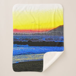 Mystic Sunset  Sherpa Blanket