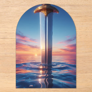 Mystic Sunset Sword Wall Art Acrylic Invitations