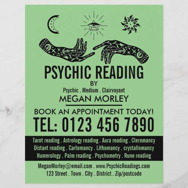 Mystic Symbols, Psychic Reading Advertising Flyer (Front)
