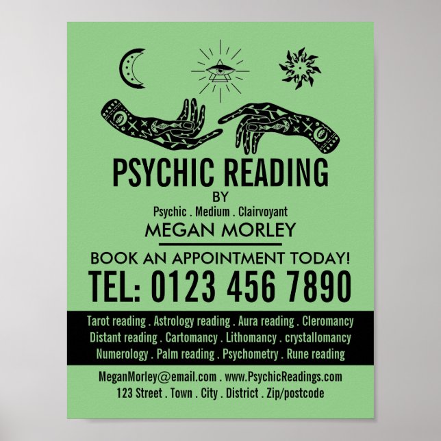 Mystic Symbols, Psychic Reading Advertising Poster (Front)