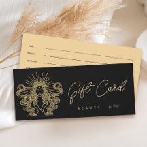 Mystic Tarot Makeup Hair Nail Gold Black Gift Card