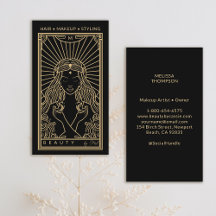 Mystic Tarot Makeup Hair Nails Monogram Gold Black