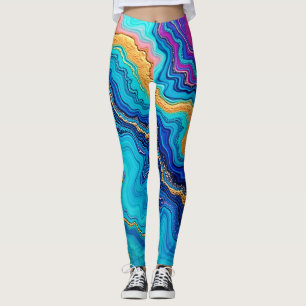 Mystic Teal & Gold Energy Leggings