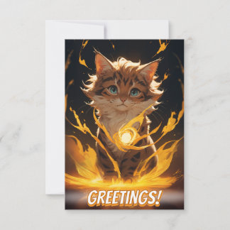 Mystic Tiger Cat Fire Familiar Card