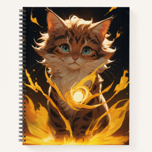 Mystic Tiger Cat Fire Familiar Notebook