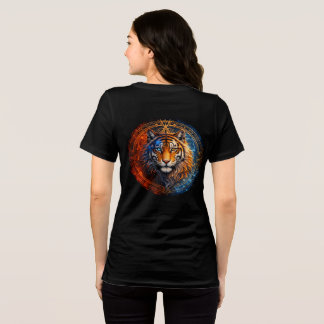 Mystic Tiger – Fire and Ice Mandala Art Tri-Blend Shirt
