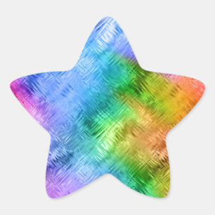 Mystic Topaz Blue Glassy Texture Star Sticker