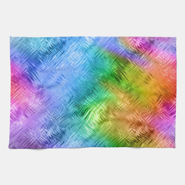 Mystic Topaz Blue Glassy Texture Tea Towel (Horizontal)