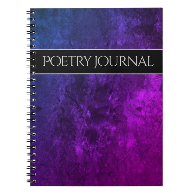 Mystic-Topaz Office | Chic Purple Pink Blue Poetry Notebook (Front)
