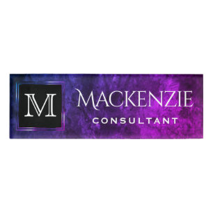 Mystic-Topaz Ombre   Blue Purple Pink Branding Name Tag