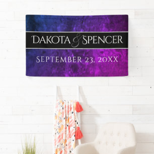 Mystic-Topaz Wedding Blue Purple Reception Party Banner