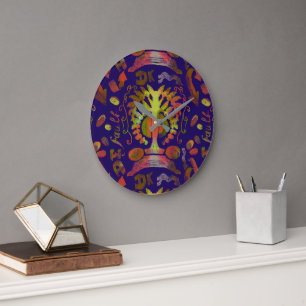 "Mystic Tree of Life – Folk Art Pattern"Wall Clock