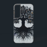 Mystic Tree of Life S22 Tough Case<br><div class="desc">Carry ancient wisdom and mystical beauty with you wherever you go. This stunning phone case features a dark, stylised illustration of the Tree of Life, its extensive roots and branches reaching across a subtle grey background adorned with scattered, glowing orange and yellow elements. Evoking themes of balance, interconnectedness, and the...</div>