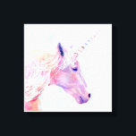 Mystic Unicorn Canvas Print<br><div class="desc">Mystic Unicorn I by Victoria Borges. Features a pink and purple unicorn with paintbrush-like strokes.</div>