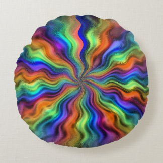 Mystic Vibrations Round Throw Pillow