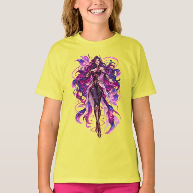 Mystic Violet Goddess Fantasy T-Shirt (Front)