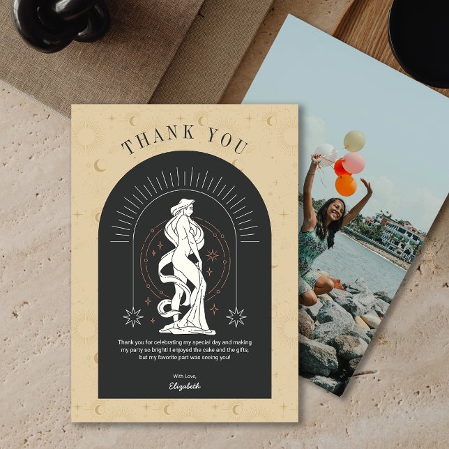 Mystic Virgo Zodiac Arch Thank You Card (Mystic Virgo Zodiac Arch Thank You Card)