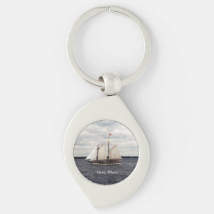 Mystic Whaler metal key chain
