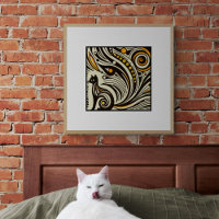 Mystic Whiskers: Retro Cat Art