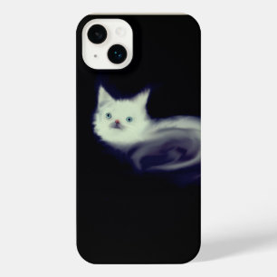 Mystic White Kitten Phone Case – Blue-Eyed Cat Art