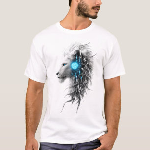 Mystic White Lion Fantasy T-Shirt Blue Spirit Li