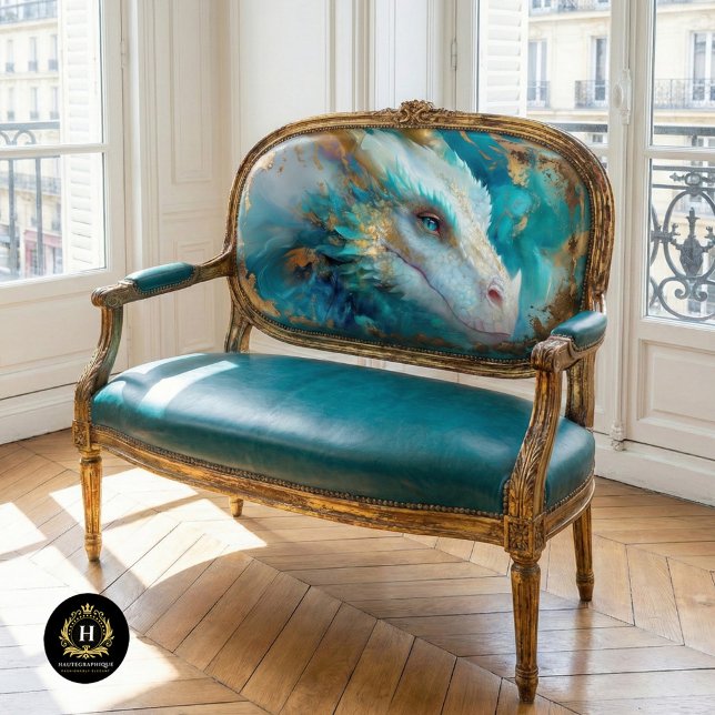 Mystic White Teal Dragon Decoupage  Tissue Paper (Creator Uploaded)