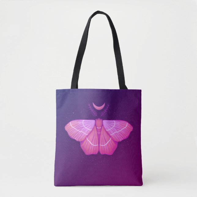 Mystic Witch Moth Under Moonlight Tote Bag (Front)