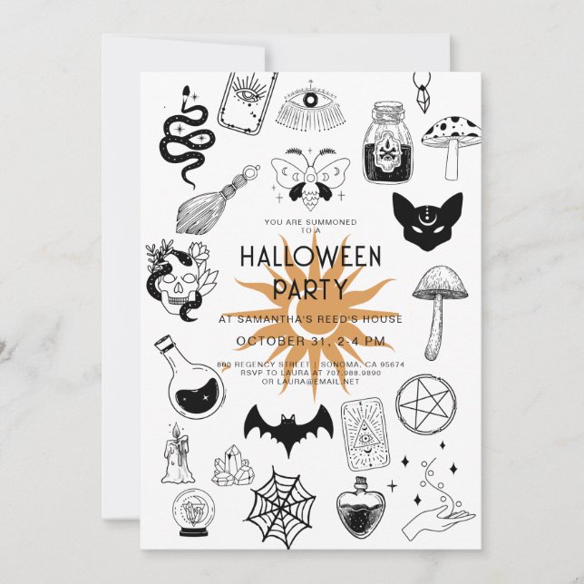 Mystic Witchcraft Halloween Party  Invitation (Front)