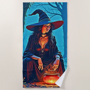 Mystic Witches Cauldron Spellbound Beach Towel