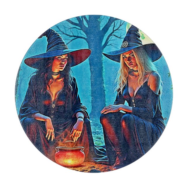 Mystic Witches Cauldron Spellbound Cutting Board (Front)