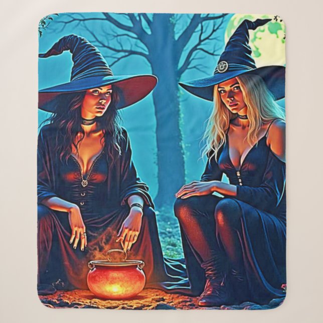 Mystic Witches Cauldron Spellbound Sherpa Blanket (Front)