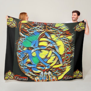 Mystic Wolf Charmed Clan Fleece Blanket, Blanket